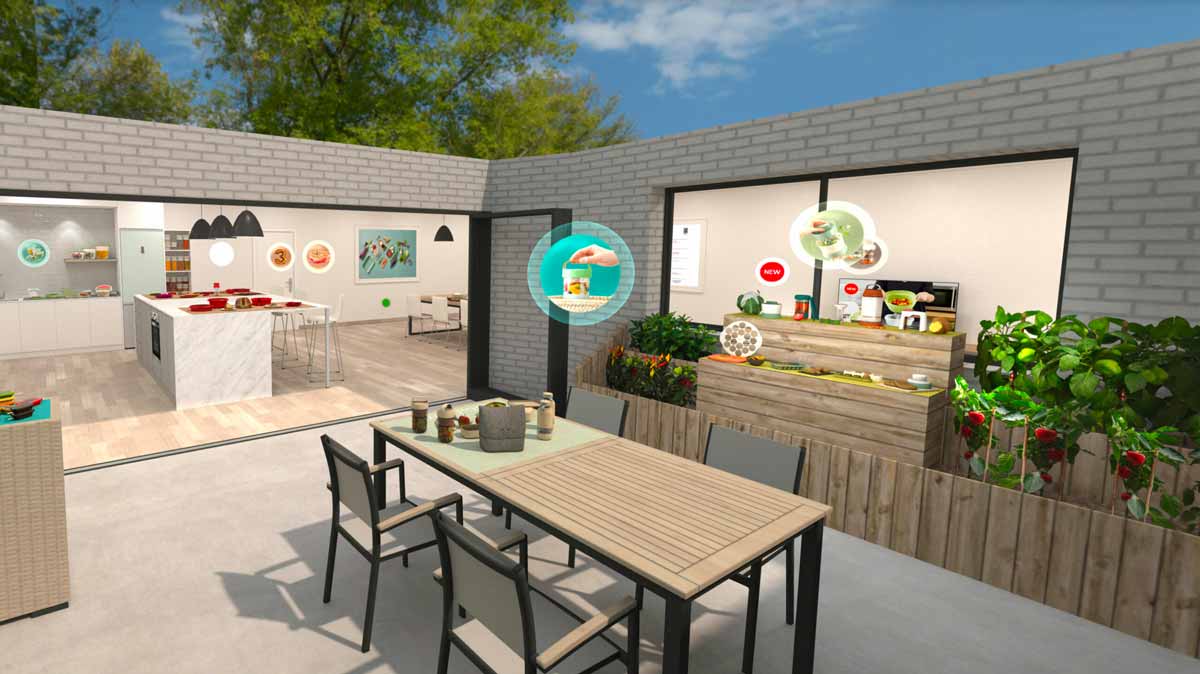 Image of virtual space designed for the Lékué brand with interactive 3D products.