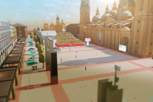 Metaverse of the city of Zaragoza recreating in 3D the experience of the traditional Offering of Flowers