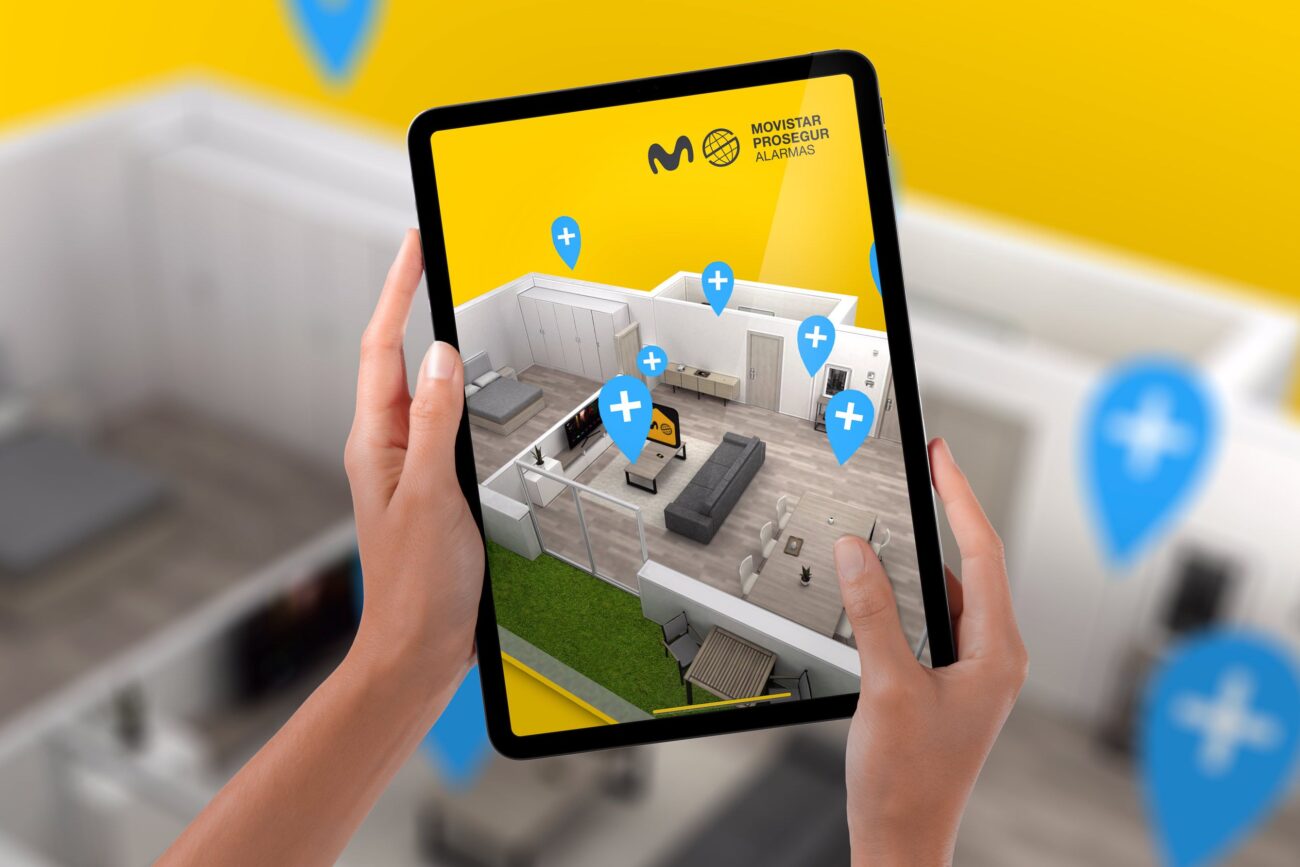Interactive mock-up of the house in Augmented Reality for Movistar Prosegur Alarms