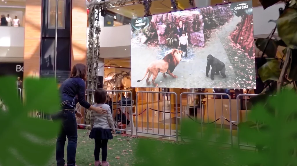 Un photocall aumentado con animales de la jungla