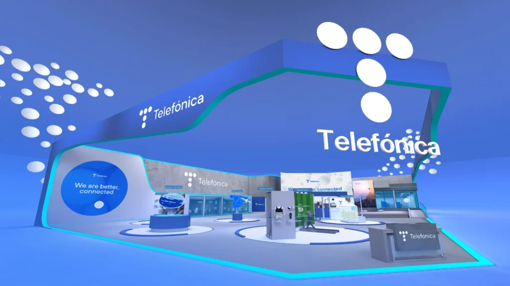 Un gemelo virtual del stand accesible globalmente.