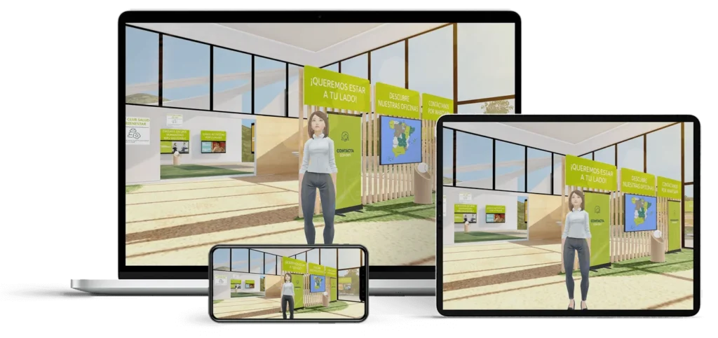 Una sede virtual con el avatar del CEO como anfitrión 